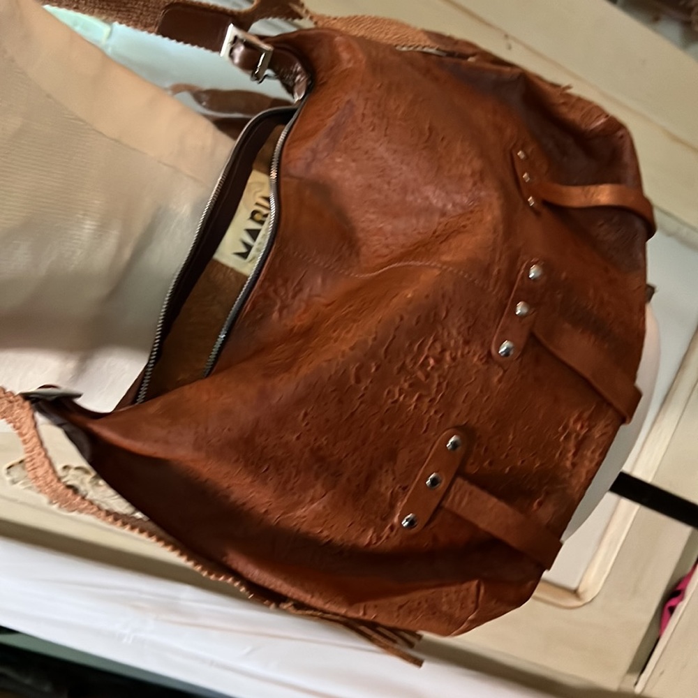 MARIA by enmon genuine leather bag with small matching bag - Picture 2 of 6